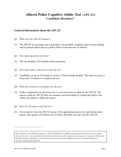 Alberta Police Cognitive Ability Test (APCAT)