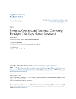 Semantic, Cognitive, and Perceptual Computing