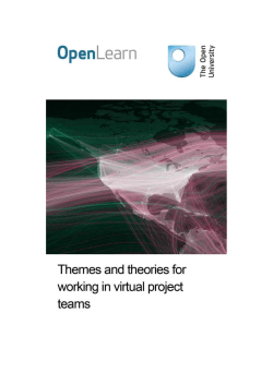 Themes and theories for working in virtual project teams