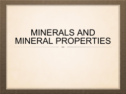 Minerals and Mineral Properties
