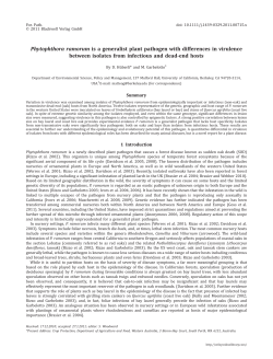 Phytophthora ramorum is a generalist plant pathogen with