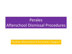 Perales Afterschool Dismissal Procedures