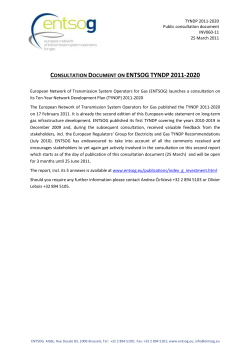 ENTSOG TYNDP 2011-2020 Consultation Document