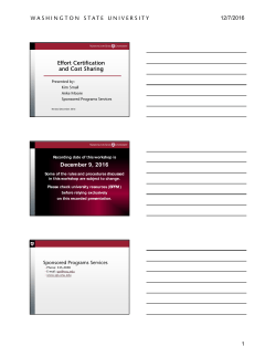 12/7/2016 1 WASHINGTON STATE UNIVERSITY Effort Certification