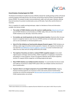 Overall Analysis: Growing Support for PCMH The