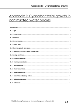 Cyanobacterial Growth - Derwent Estuary Program