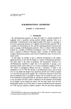 sub-riemannian geometry