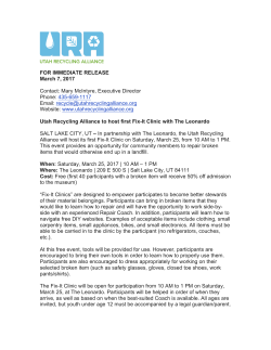 Fix-It Clinic Press Release