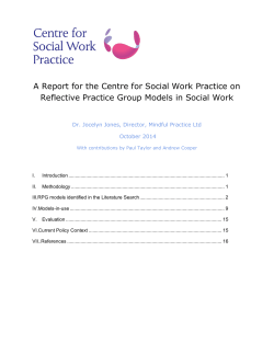 A Report for the Centre for Social Work Practice on Reflective