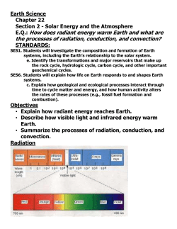 EQ: How does radiant energy warm Earth and what are the