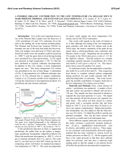 a possible organic contribution to the low temperature co2 release