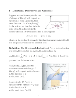 1 Directional Derivatives and Gradients Suppose we