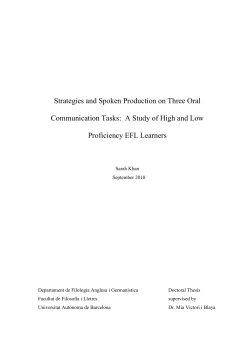 Strategies and Spoken Production on Three Oral Communication