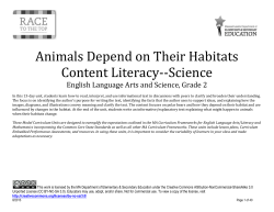 ELA SCI Grade 2 Content Literacy Science: Animals Depend on