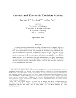 Arousal and Economic Decision Making