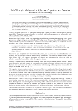 Self-Efficacy in Mathematics: Affective, Cognitive, and