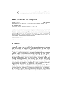 Intra-Jurisdictional Tax Competition