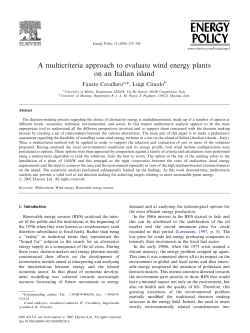 A multicriteria approach to evaluate wind energy plants on an Italian