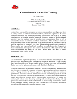 Contaminants in Amine Gas Treating