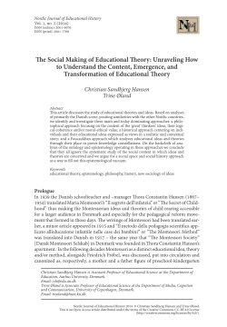 The Social Making of Educational Theory