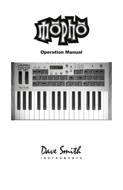 Operation Manual - Dave Smith Instruments