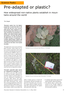 Pre-adapted or plastic? - Mountain Research Initiative