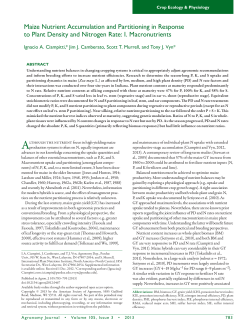 Maize Nutrient Accumulation and Partitioning in Response to Plant