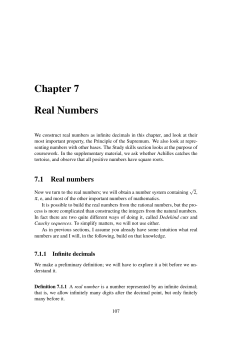Chapter 7 Real Numbers