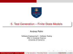 5. Test Generation &ndash; Finite State Models