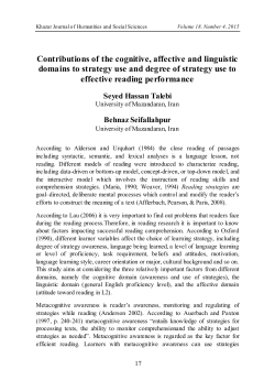 Contributions of the cognitive, affective and linguistic domains to