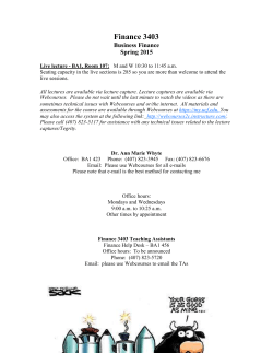 Finance 3403 - UCF Regional Campuses