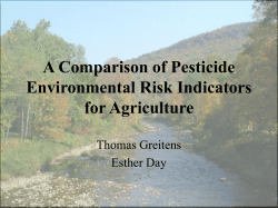 Comparison of Pesticide Envir. Risk Indicators