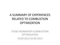 A Summary Of Experiences Related To Combustion Optimization