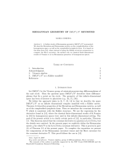 RIEMANNIAN GEOMETRY OF Diff( S1) - UConn Math