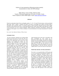 Analysis of some parameters influencing moisture quantity