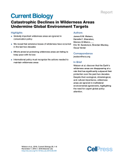 Catastrophic Declines in Wilderness Areas Undermine