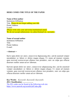 here comes the title of the paper