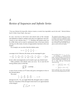 A Review of Sequences and Infinite Series