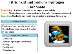 Citric Acid and Sodium Hydrogen Carbonate Key Word Alert!
