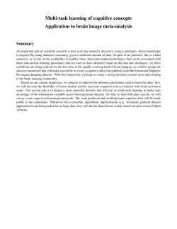 Multi-task learning of cognitive concepts Application to brain image