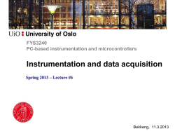 Instrumentation and data acquisition
