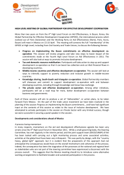 Briefing on the High Level Meeting of the Global Partnership for