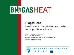 Development of sustainable heat markets for biogas plants in Europe