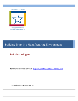 Building Trust in a Manufacturing Environment