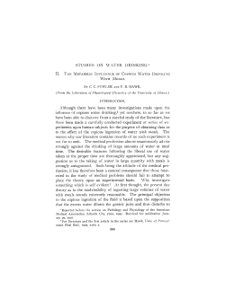 studies on water drinking. 1 ii. the metabolic
