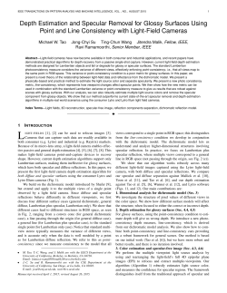Depth Estimation and Specular Removal for Glossy Surfaces Using