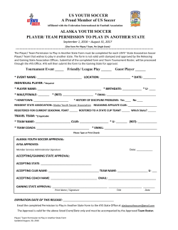 TEAM PERMISSION TO PLAY IN ANOTHER STATE