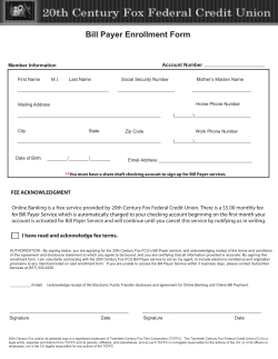 2007_billPay [Converted] - 20th Century Fox Credit Union
