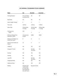 LDC BASEBALL TOURNAMENT RULES SUMMARY RULE 8U 9U