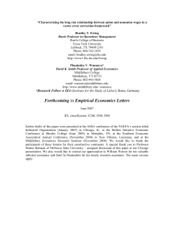 Forthcoming in Empirical Economics Letters